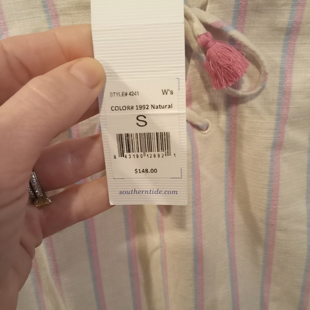 NWT Southern Tide pink blue striped cotton dress size S - Picture 4 of 6